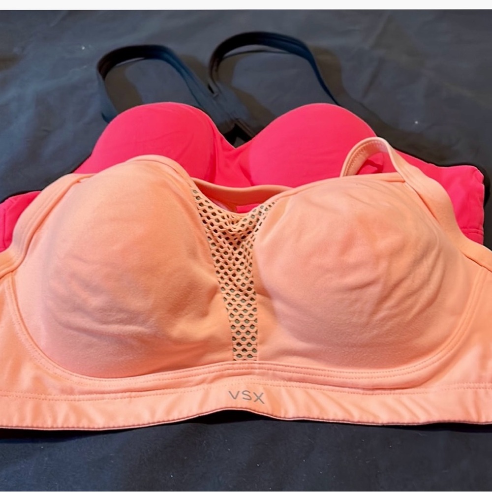 Victoria's Secret Red and Peach Sports Bras - Picture 3 of 3